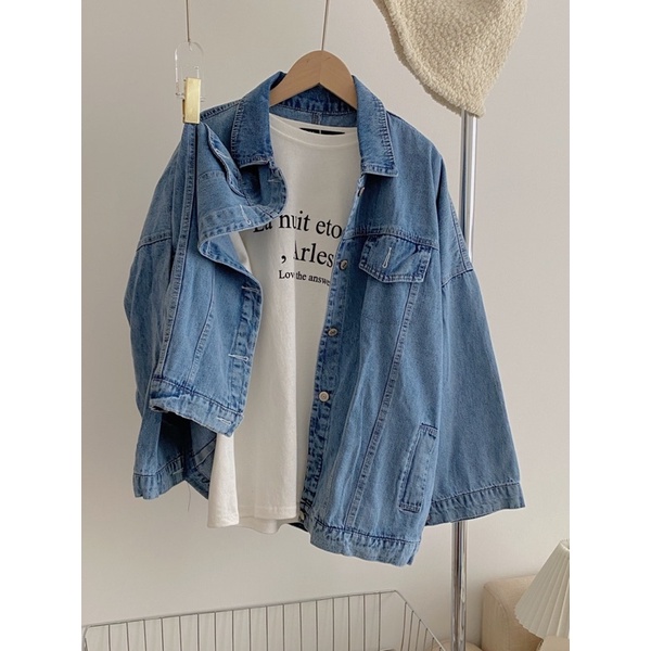 Áo Jacket Jean Oversize Chất Đẹp