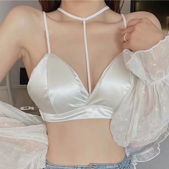 Áo bra nữ 2 dây satin chữ Y vô cùng quyến rũ và gợi cảm, Áo lót đệm mút mỏng LANIXA B9604