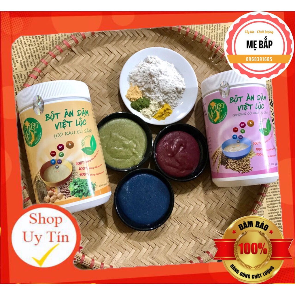 Bột Ăn Dặm Việt Lộc Thơm Mịn Dinh Dưỡng An Toàn 500g