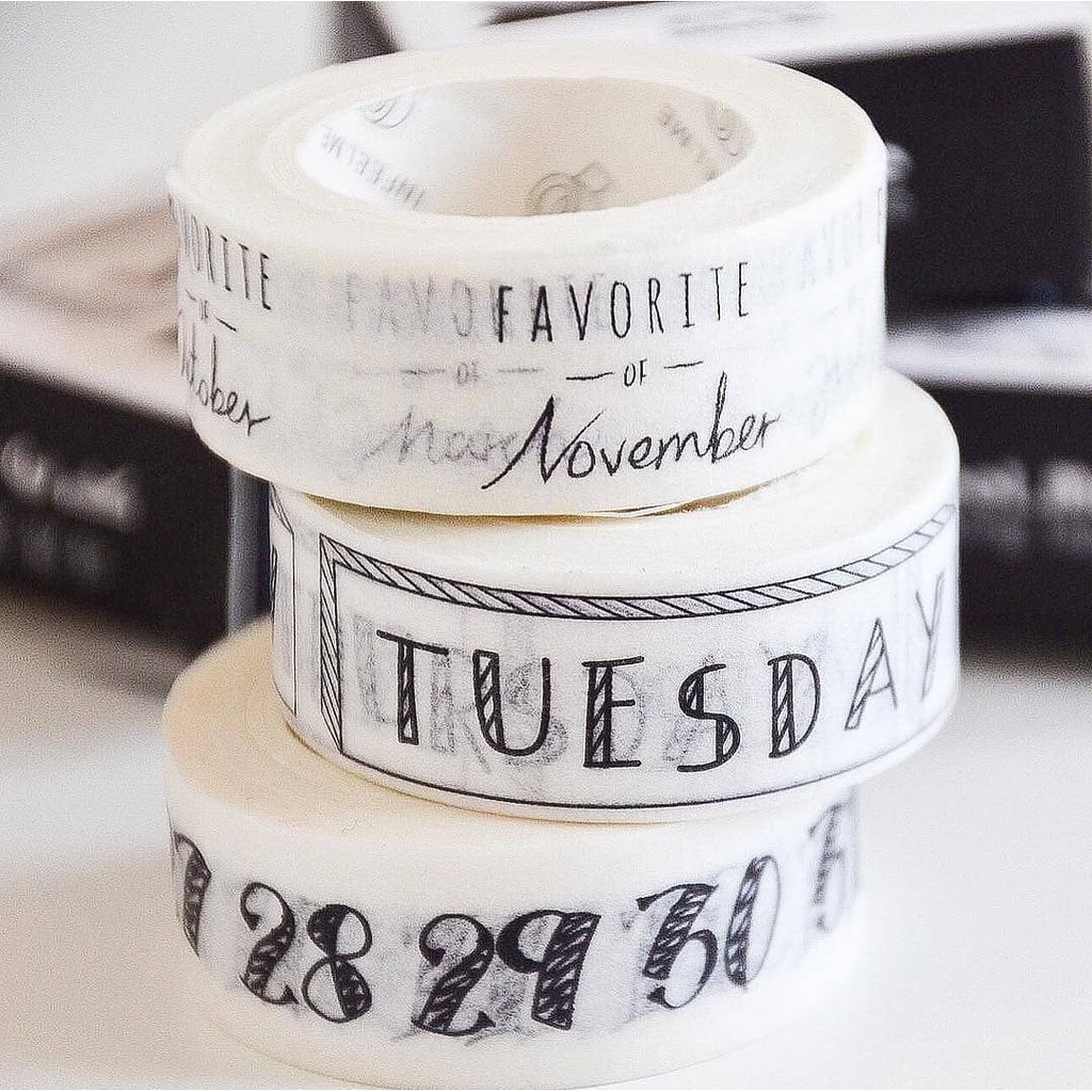 Washi tape lịch ngày/tháng/năm, thời tiết