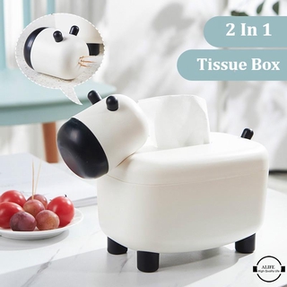 Hộp đựng khăn giấy hình bò sữa 2 trong 1