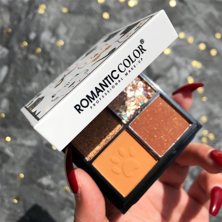 Bộ Trang Điểm 2 Tầng 4 Ô Phấn Mắt + 2 Ô Phấn Má + Phấn Bắt Sáng Của Romantic Color | BigBuy360 - bigbuy360.vn