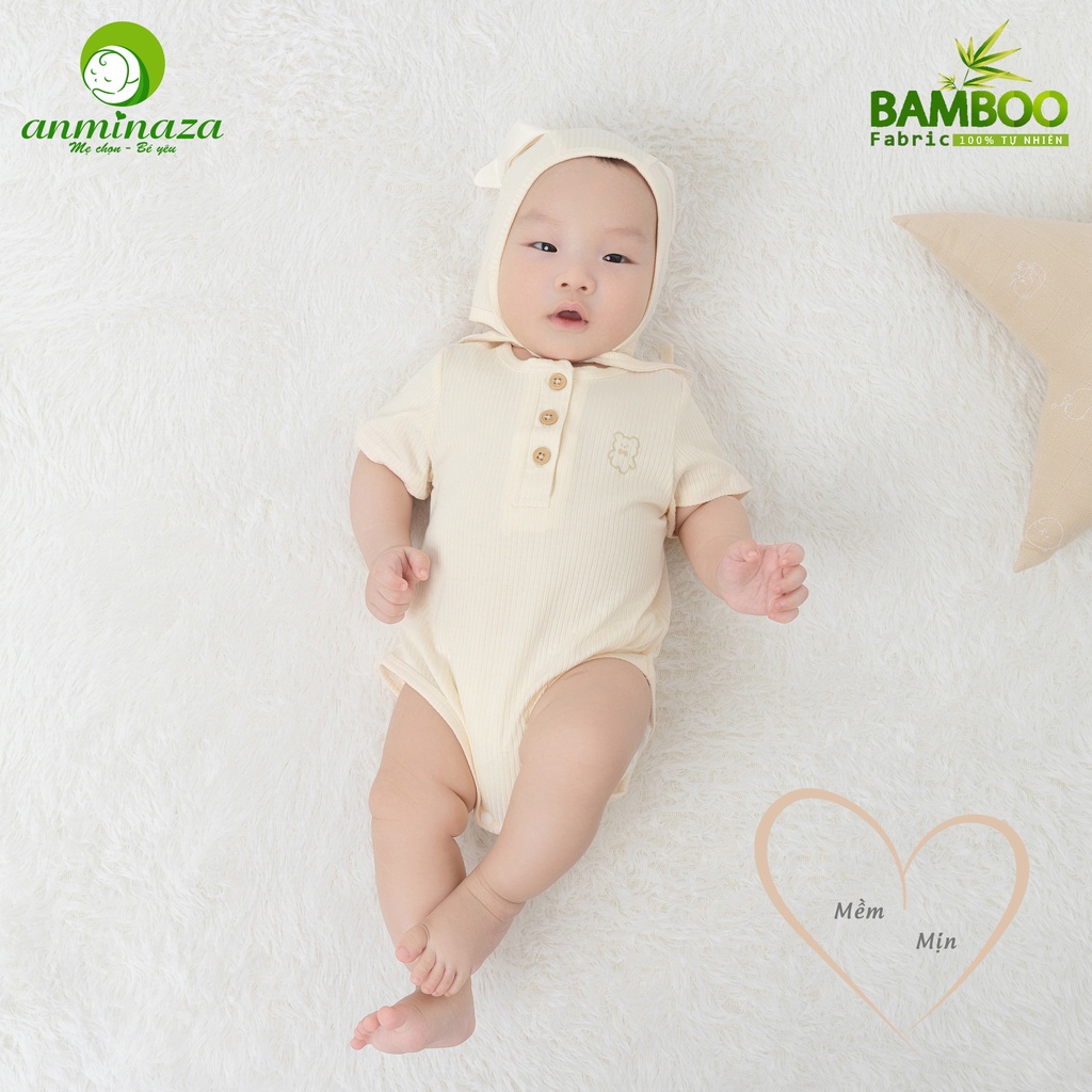 Mũ Nón Tai Thỏ Cột Dây Sợi Tre Cao Cấp Mềm Mịn Anminaza Cho Bé Babibu