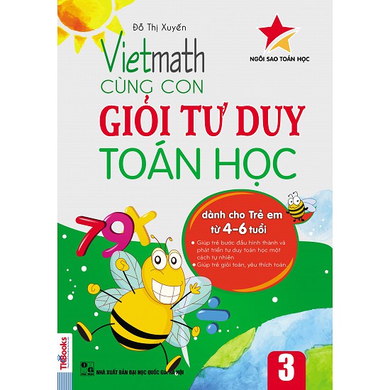 Bộ sách Vietmath - Cùng Con Giỏi Tư Duy Toán Học (5 cuốn) Tặng Thẻ Giáo Dục Sớm Trẻ Thông Minh