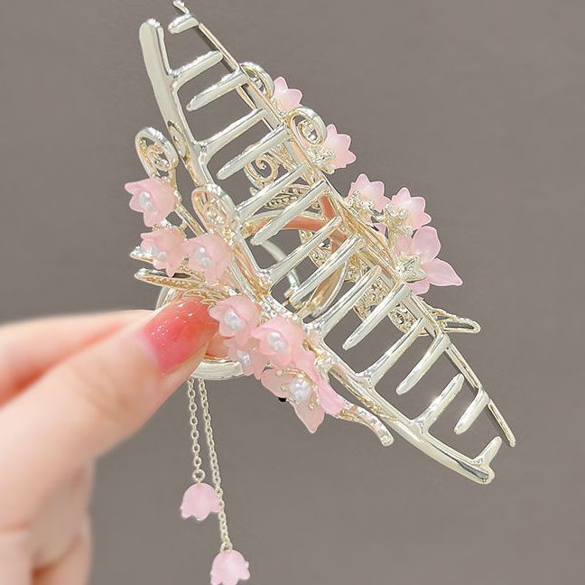 Kẹp Tóc Tua Rua Hình Chim Phượng Hoàng Màu Vàng Phong Cách Trung Hoa