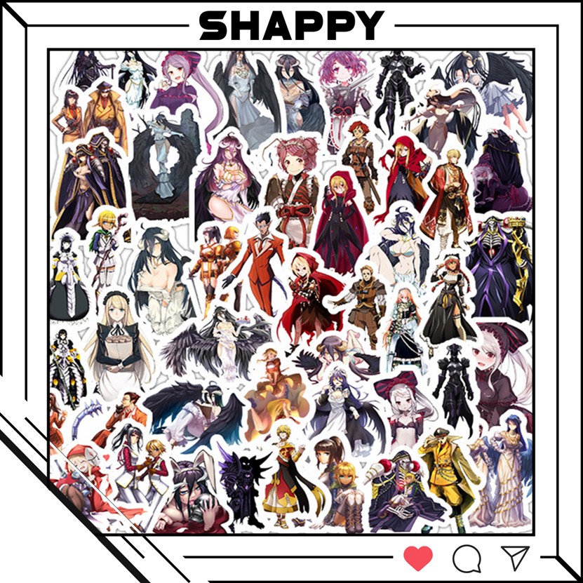 Sticker Dán OverLord PVC Chống Thấm Nước | Dán Laptop - Dán Nón Bảo Hiểm - Dán Xe - Dán Vali [Shappy Shop]