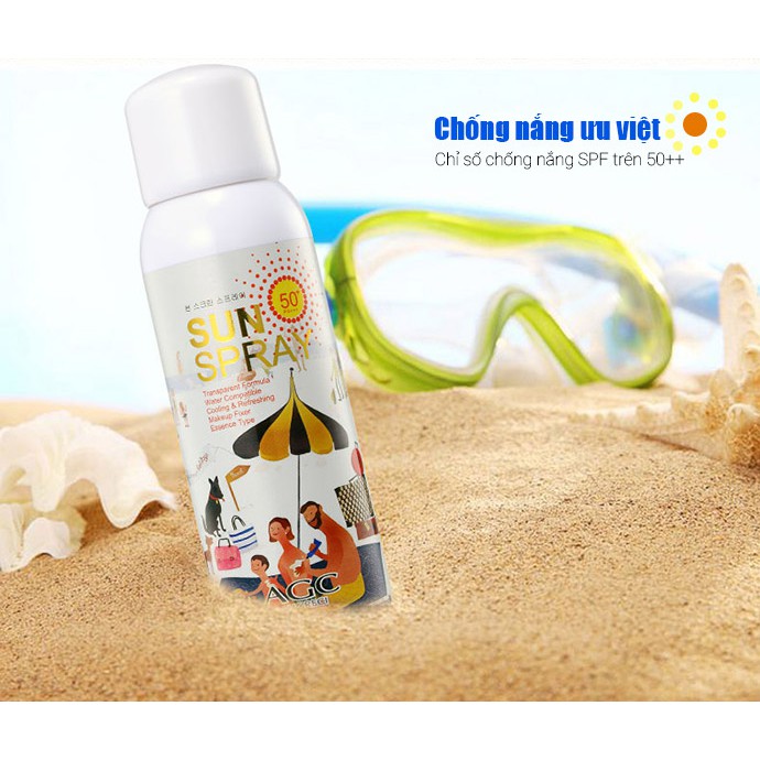 [Rẻ vô địch] - Xịt Chống Nắng- Xịt Che Khuyết Điểm Dưỡng Trắng Da Cao Cấp AGC SPF 50++