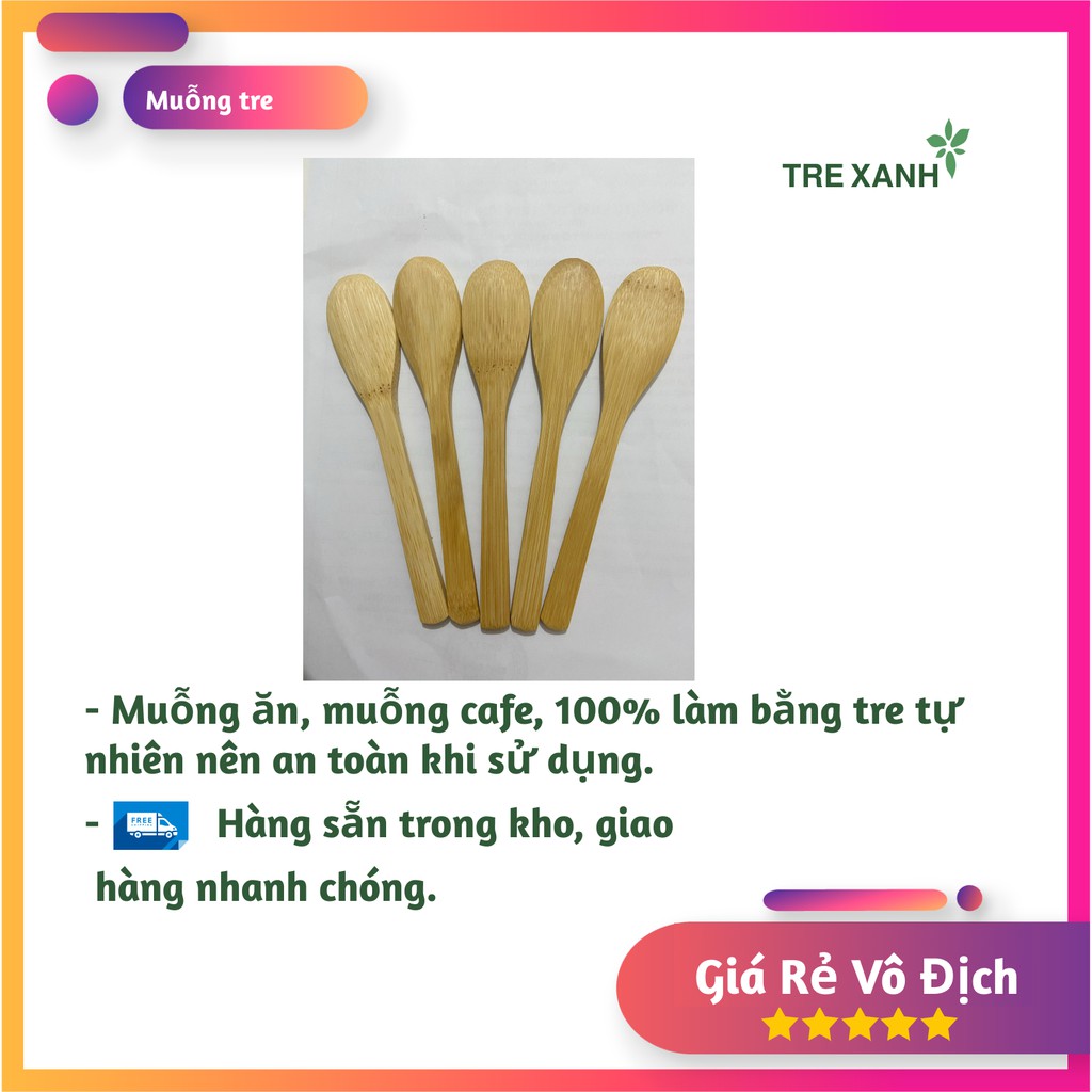 Muỗng gỗ tre, muỗng gia vị , muỗng cafe, muỗng ăn dặm 100% tre tự nhiên đảm bảo an toàn sử dụng