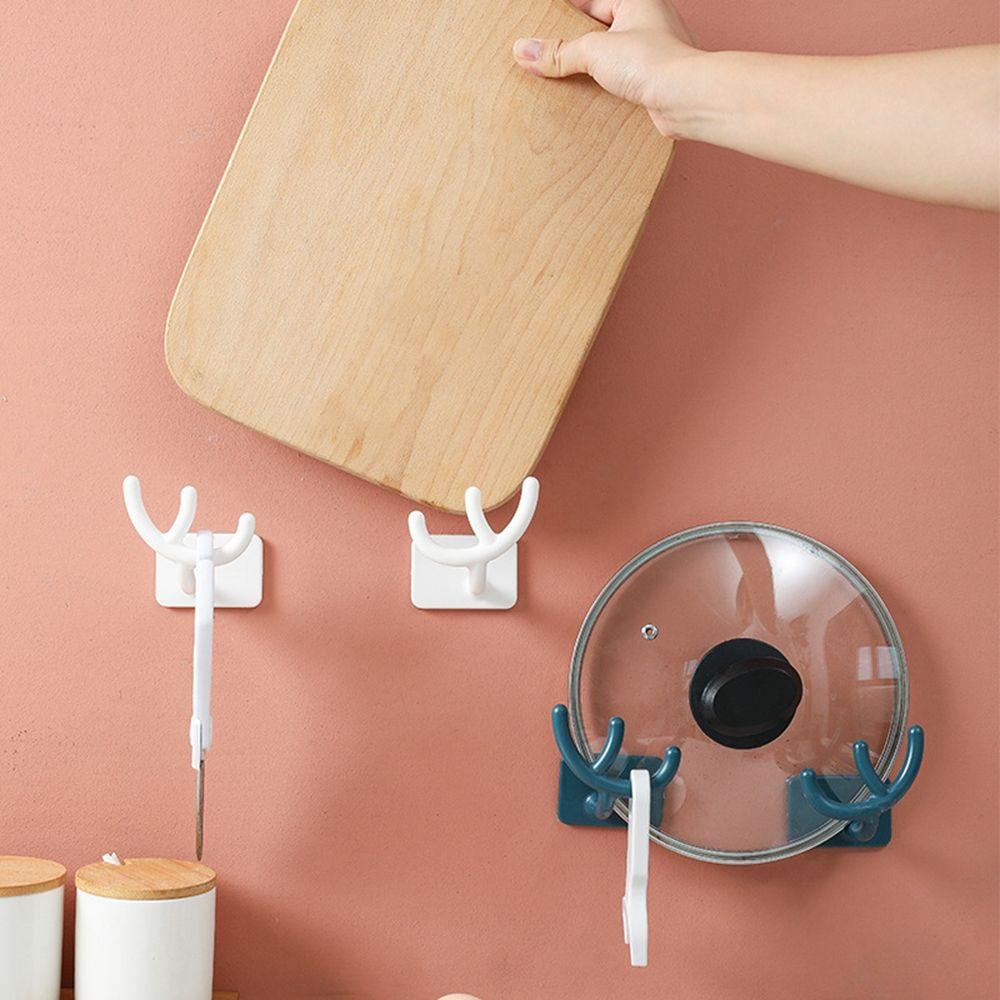 IVORY Giá Đỡ Nắp Nồi / Thớt Treo Tường Tự Dính Hình Sừng Hươu