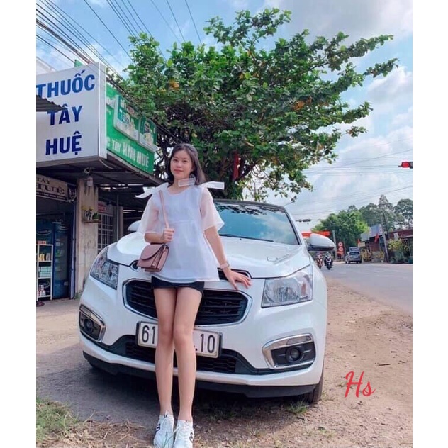 Áo baby doll cổ tròn buộc nơ  Áo dáng xoè siêu xinh luôn ạ