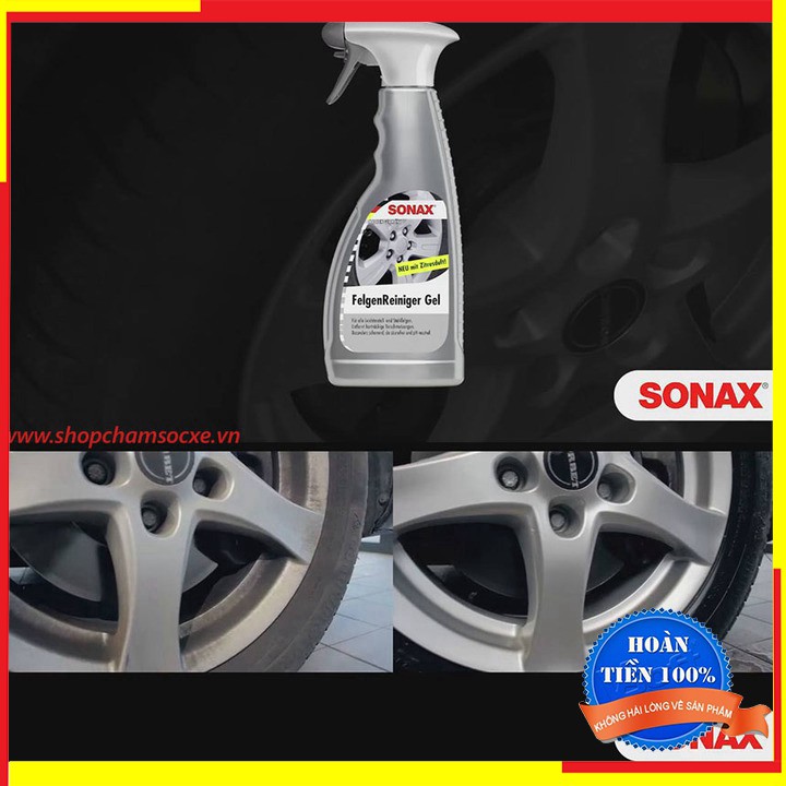 Sản phẩm  Dung dịch rửa mâm xe ô tô thương hiệu Đức - Sonax Rim Cleaner: Mã sản phẩm 429200