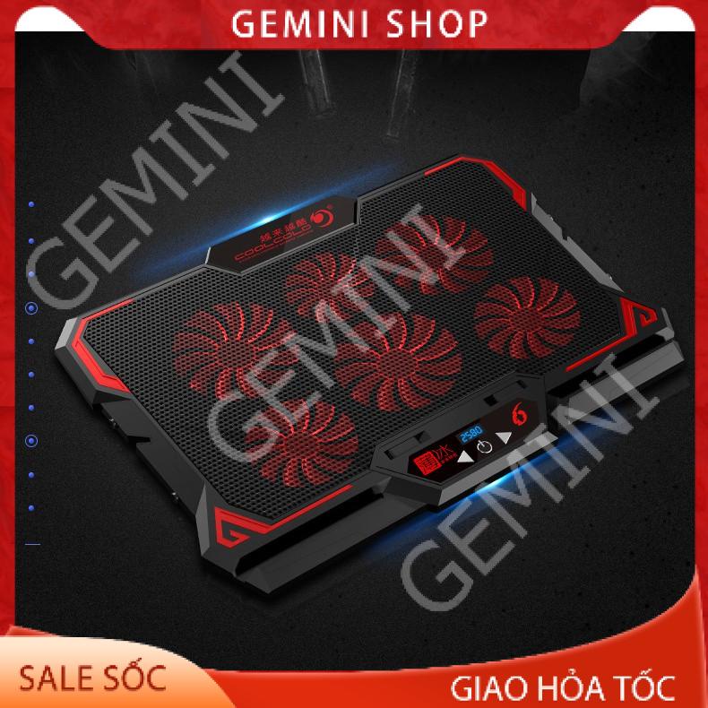 Đế tản nhiệt laptop COOL 6 2580RPM Màn hình điều khiển quạt làm mát nhanh quạt tản nhiệt gaming đèn led GEMINI SHOP