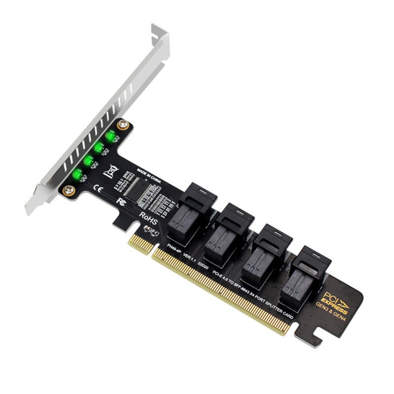 Thẻ Mở Rộng PCI-E4.0 X16 Sang 4 Cổng U.2 NVME SFF-8643 SFF-8639
