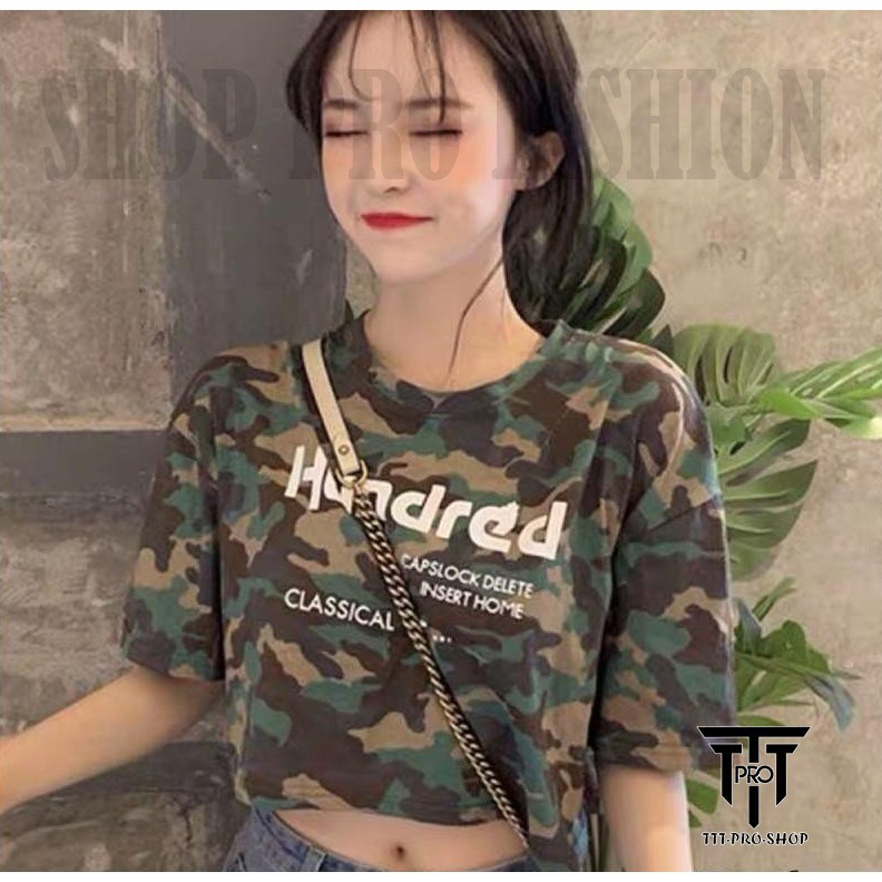 [Mã FAMAYWA giảm 10K đơn 50K] Áo croptop thun nữ in chữ vải lính, áo thun nữ TTT-PRO SHOP | BigBuy360 - bigbuy360.vn