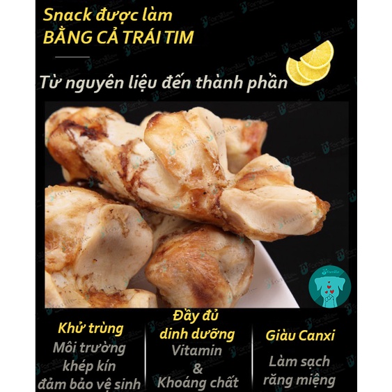 [SIÊU MỚI]Snack Chống Cắn Phá, Xương Ống Mài Răng, Loại Bỏ Mảng Bám, Bổ Sung Canxi, Collagen, Vitamin và Khoáng Chất.