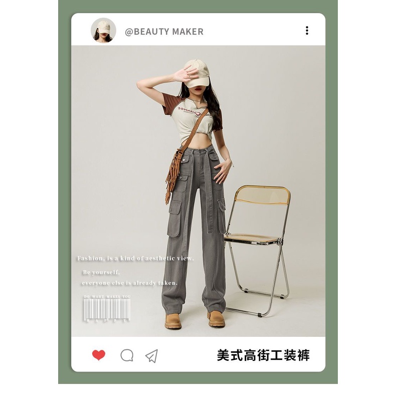 Quần Yếm Jean Lưng Cao Dáng Rộng Phong Cách Retro Mỹ Thời Trang Mùa Hè Hàng Mới Dành Cho Bạn Nữ