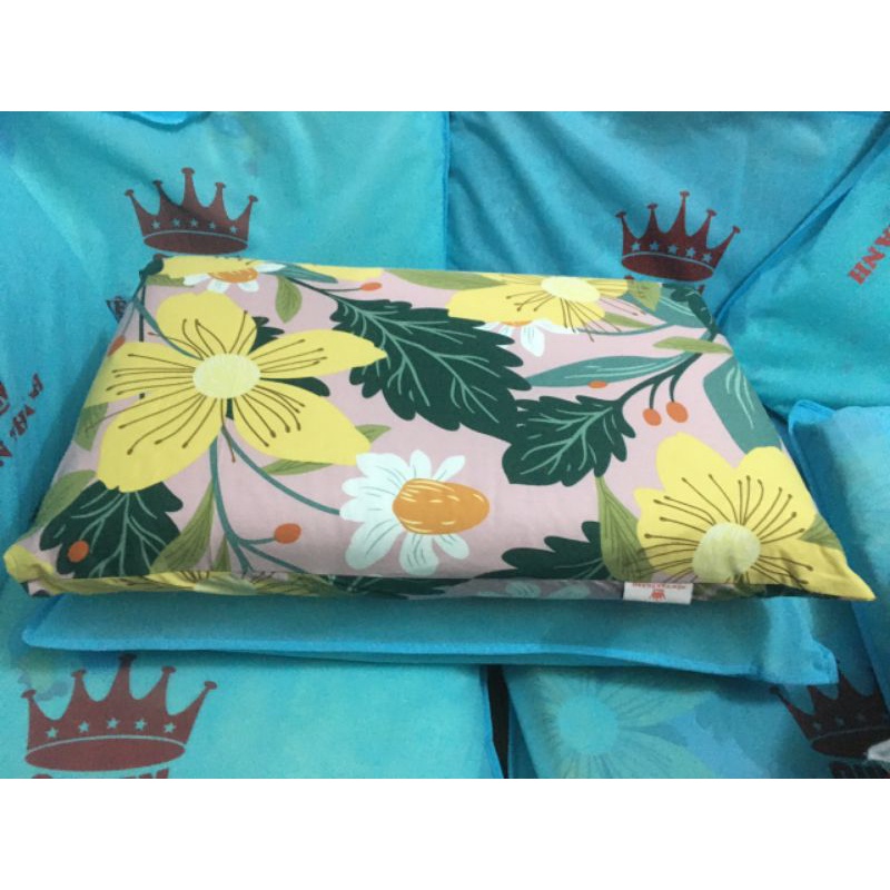 Gối cao su thiên nhiên Vạn Thành 38x62x12cm +tặng áo bọc ngoài vải 100% cotton
