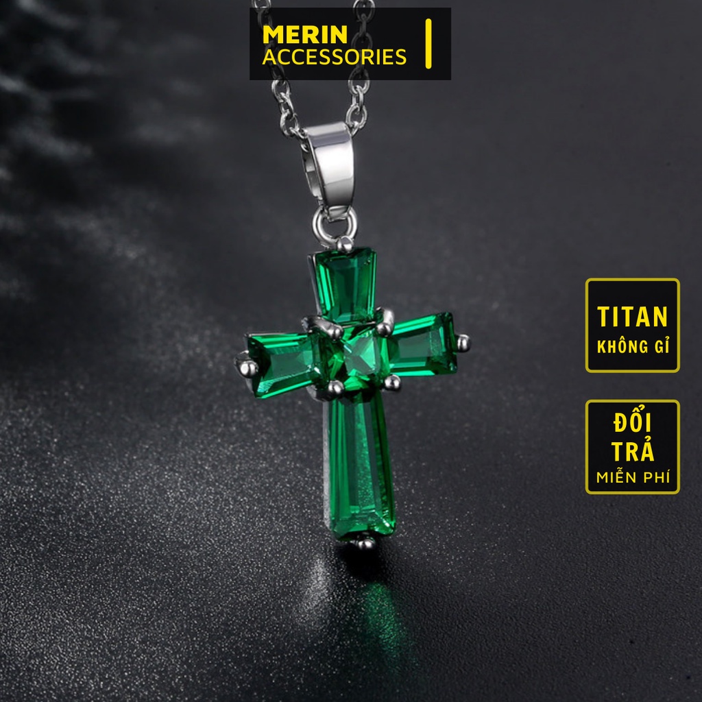 Vòng cổ dây chuyền màu bạc nam nữ unisex Titan Merin Accesories đẹp phụ kiện thời trang - Vòng cổ Meral