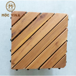 COMBO 10 Vỉ Sàn gỗ tự nhiên cao cấp 6 nan chéo R30 cm hàng xuất khẩu loại 1