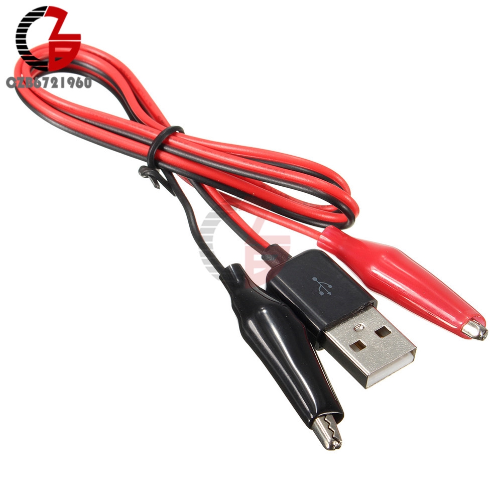 Dây thử điện có đầu kẹp cá sấu với đầu cắm USB 60cm