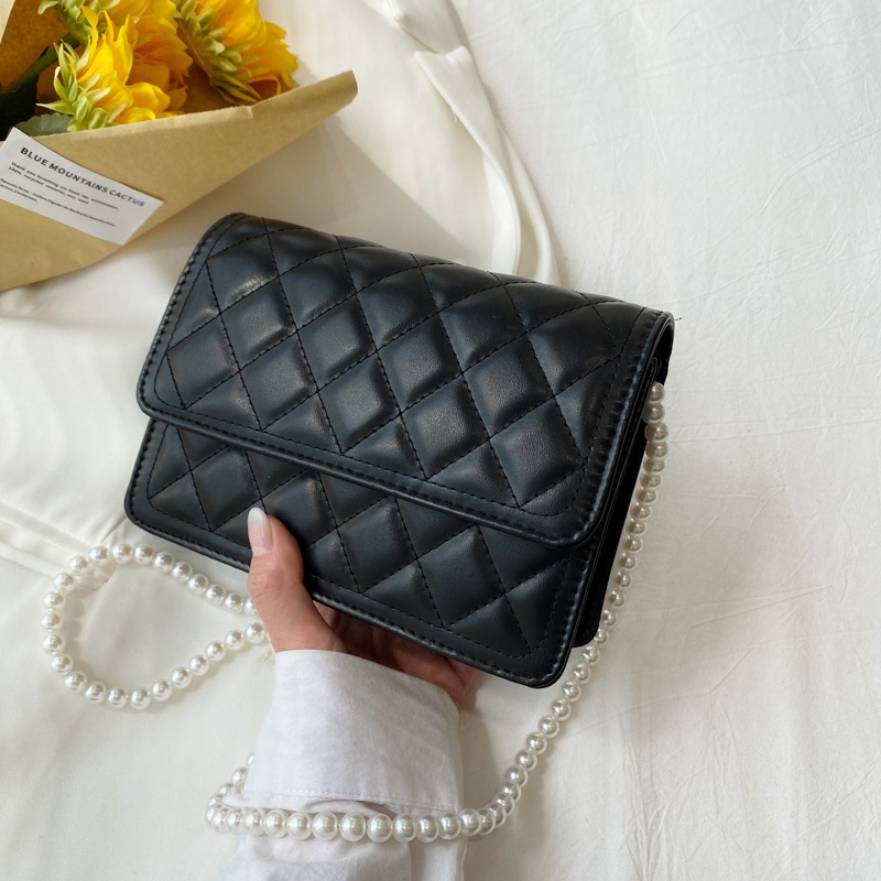 Túi Đeo Vai/Xách Tay Đính Ngọc Trai Nhỏ Xinh Phối Dây Xích Đeo Vai Thời Trang Mùa Hè Năm 2021 FF4012