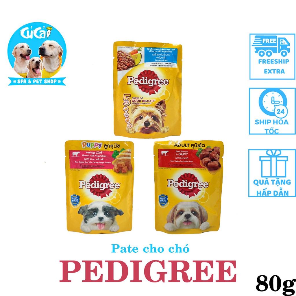 Pate cho chó Pedigree 80g, pate chó tươi ngon bổ sung dinh dưỡng thiết yếu cho thú cưng Củ Cải Pet Shop.
