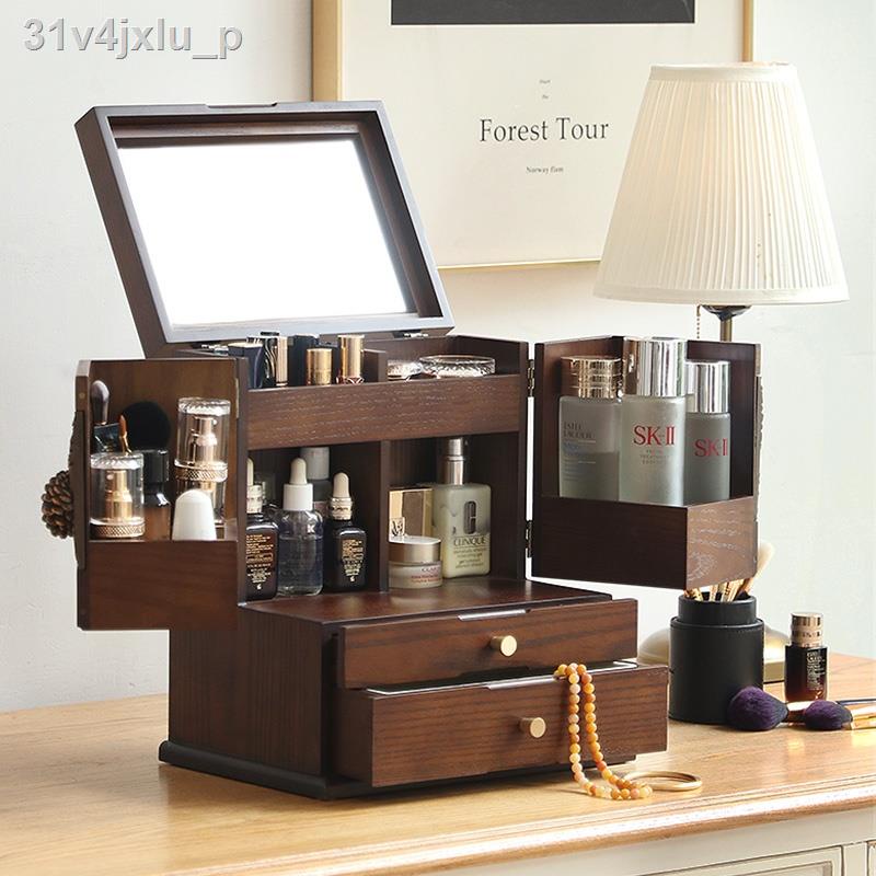 Hộp đựng mỹ phẩm, trang sức cổ tích hợp kệ để bàn, trang sức mỹ phẩm dưỡng da, son môi, bàn trang điể