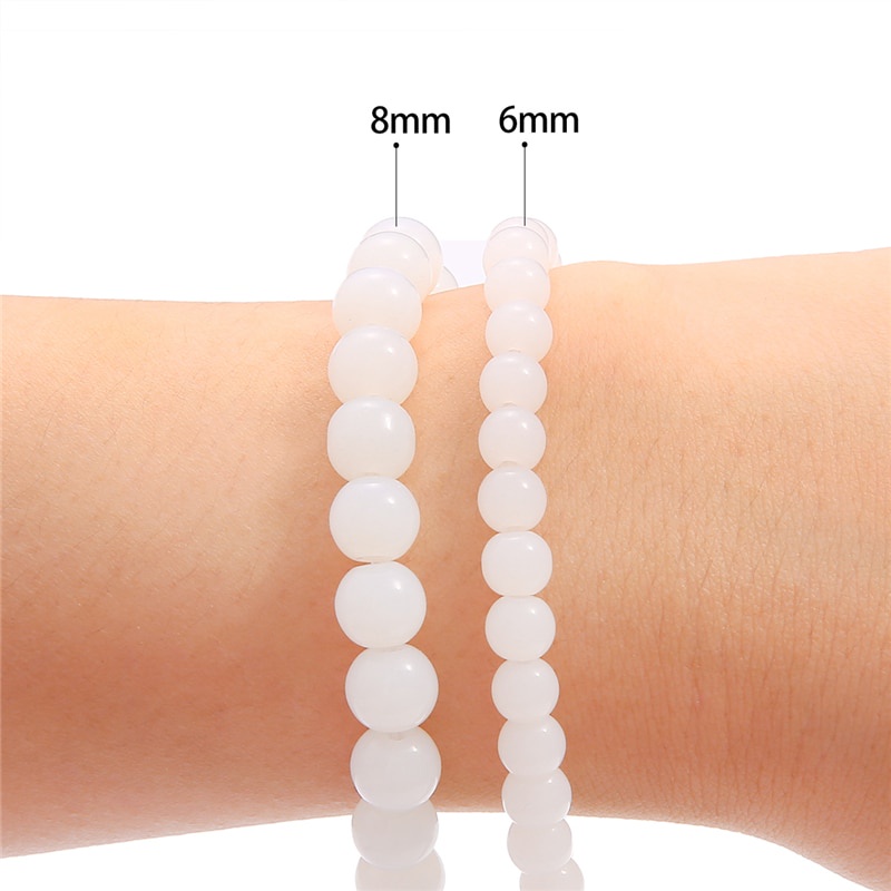 Hạt thủy tinh nhám tròn màu AB để làm trang sức 4 6 8mm