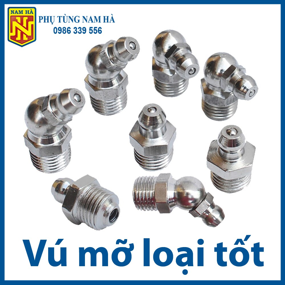 (Loại tốt) Vú bơm mỡ bò các loại M6, M8, M10, M12, M13, M14