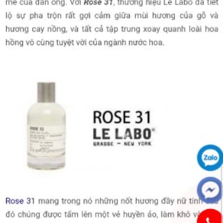 Nước hoa Le labo 31 __ Chuẩn  __ Tem Mỹ Macy's