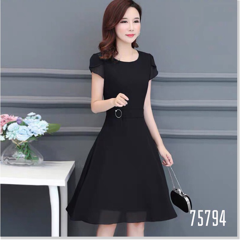 ĐẦM XÒE VOAN DỰ TIỆC THẮT NƠ EO SIÊU XINH HN0720