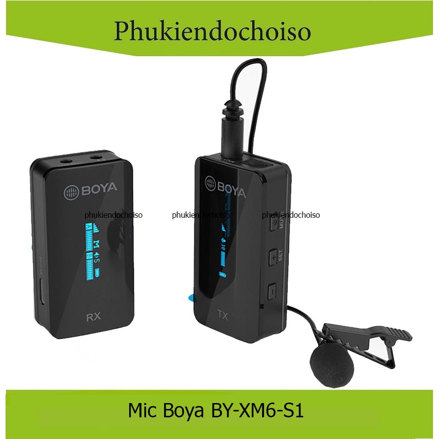 Mic thu âm Boya BY-XM6-S1 Ultracompact 2.4GHz Dual-channel Microphone (TX+RX)