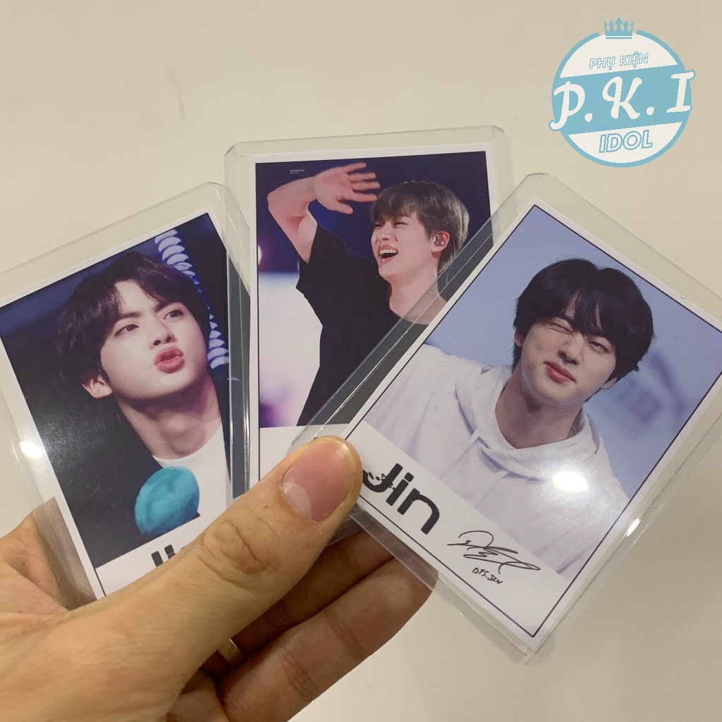 Bộ 9 Lomo Card Jin BTS Có Chữ Kí - Tặng Thêm 9 Toploader Đựng Ảnh Chất Lượng