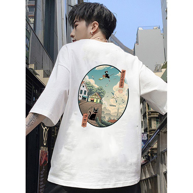 Áo thun tay lỡ họa tiết phong cảnh form rộng vải dày mịn 2020T2638