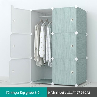 Tủ nhựa lắp ghép 6 ô