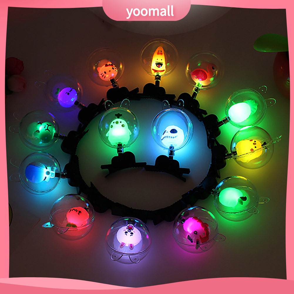 {Yoomall} Kẹp Tóc Hoạt Hình Tích Hợp Đèn LED Phát Sáng