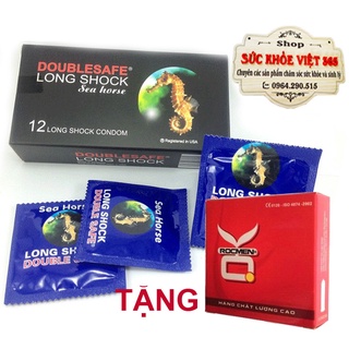 BAO CAO SU CÁ NGỰA SEA HORSE DOUBLESAFE LONG SHOCK, KÉO DÀI THỜI GIAN, SIZE 49MM (hộp 12 cái)