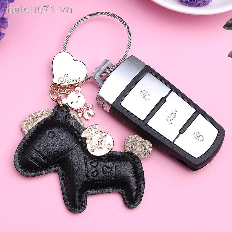 ✿Cổ Phiếu Sẵn Sàng✿ Móc Chìa Khóa Bằng Da Hình Ngựa Sáng Tạo Dễ Thương