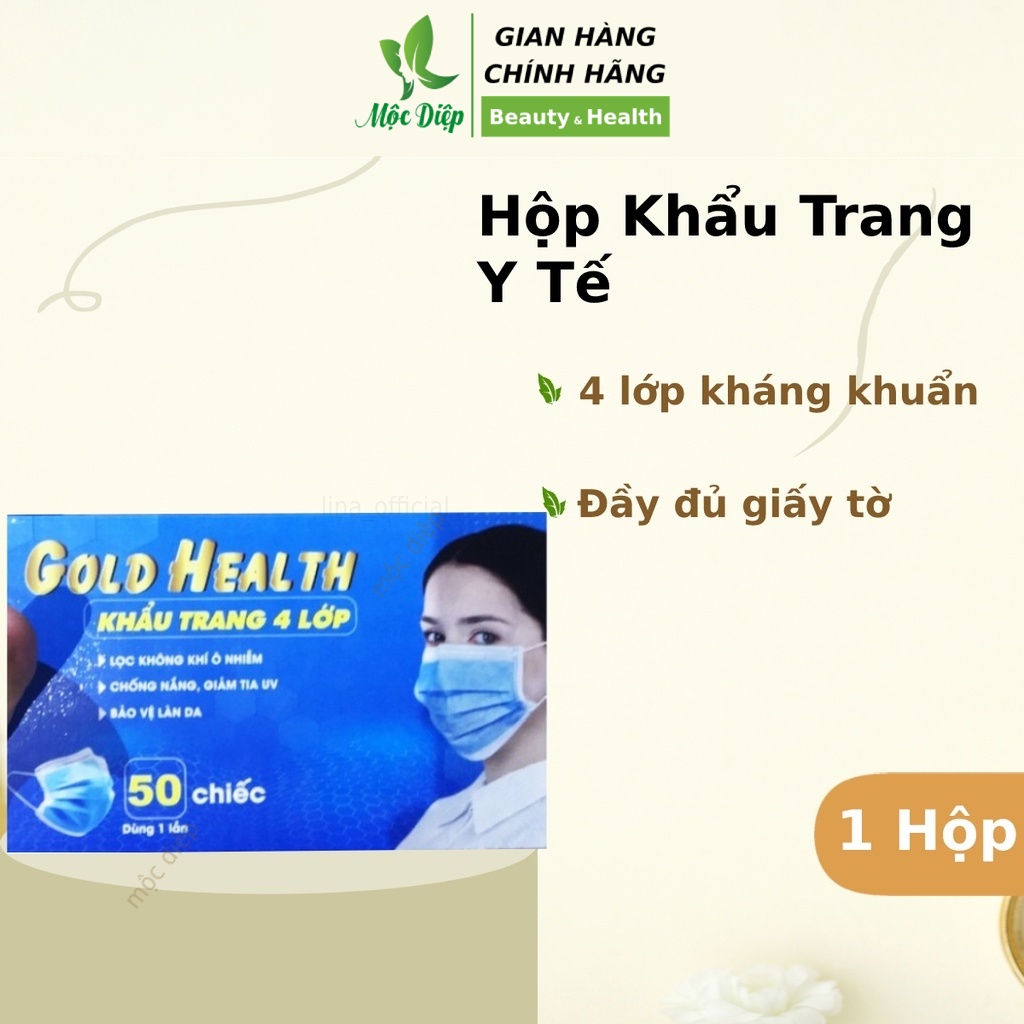 Khẩu trang y tế hộp 50 cái 4 lớp kháng khuẩn - Mộc Diệp