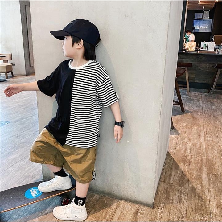 Quần short 100% cotton ống rộng thời trang trẻ em trai