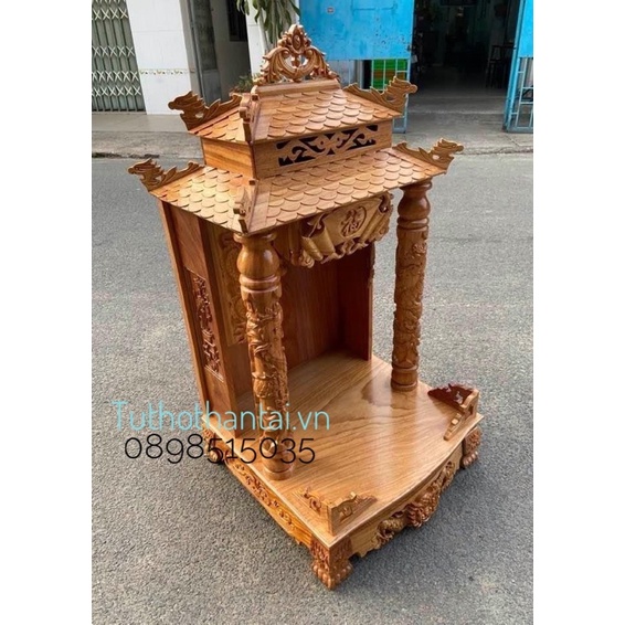 Bàn thờ thần tài ông địa 50 x 90cm  - Gỗ Gõ Đỏ