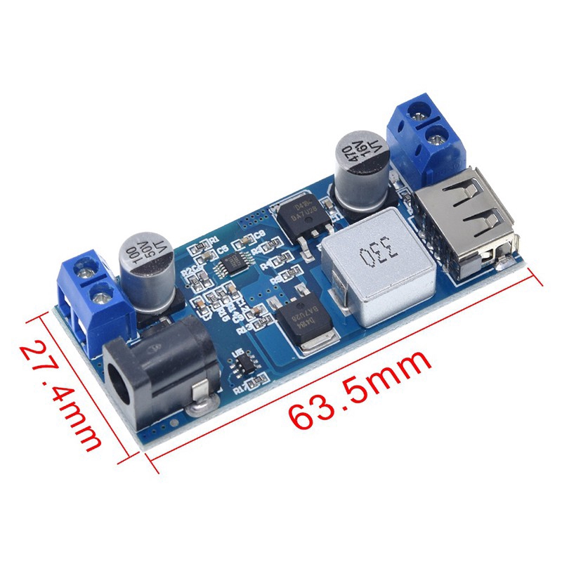 DC-DC 24V / 12V đến 5V 5A Bước xuống Nguồn điện Buck Bộ chuyển đổi USB Mô-đun sạc bước xuống USB