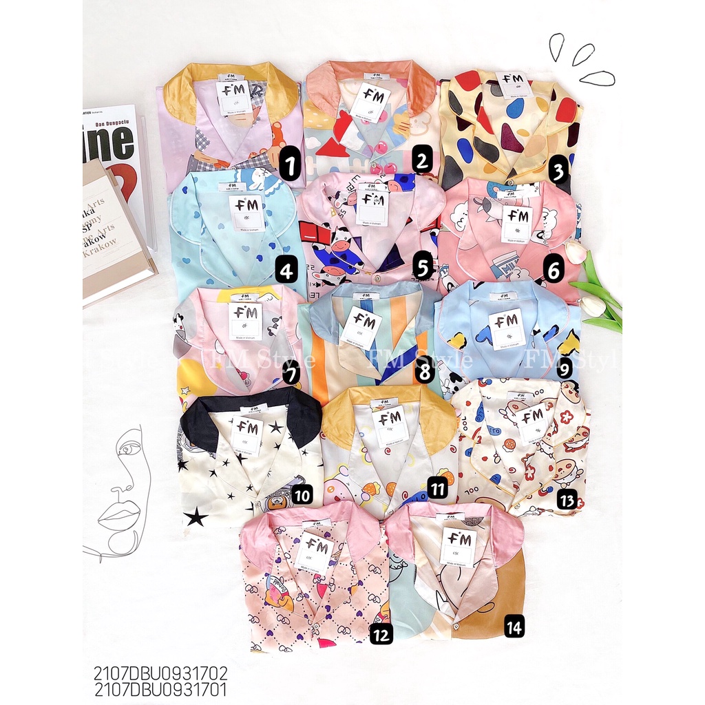 Đồ bộ pijama Fm Style dài tay mặc nhà hoạ tiết dễ thương siêu xinh chất vải kate xịn 211011070 | BigBuy360 - bigbuy360.vn