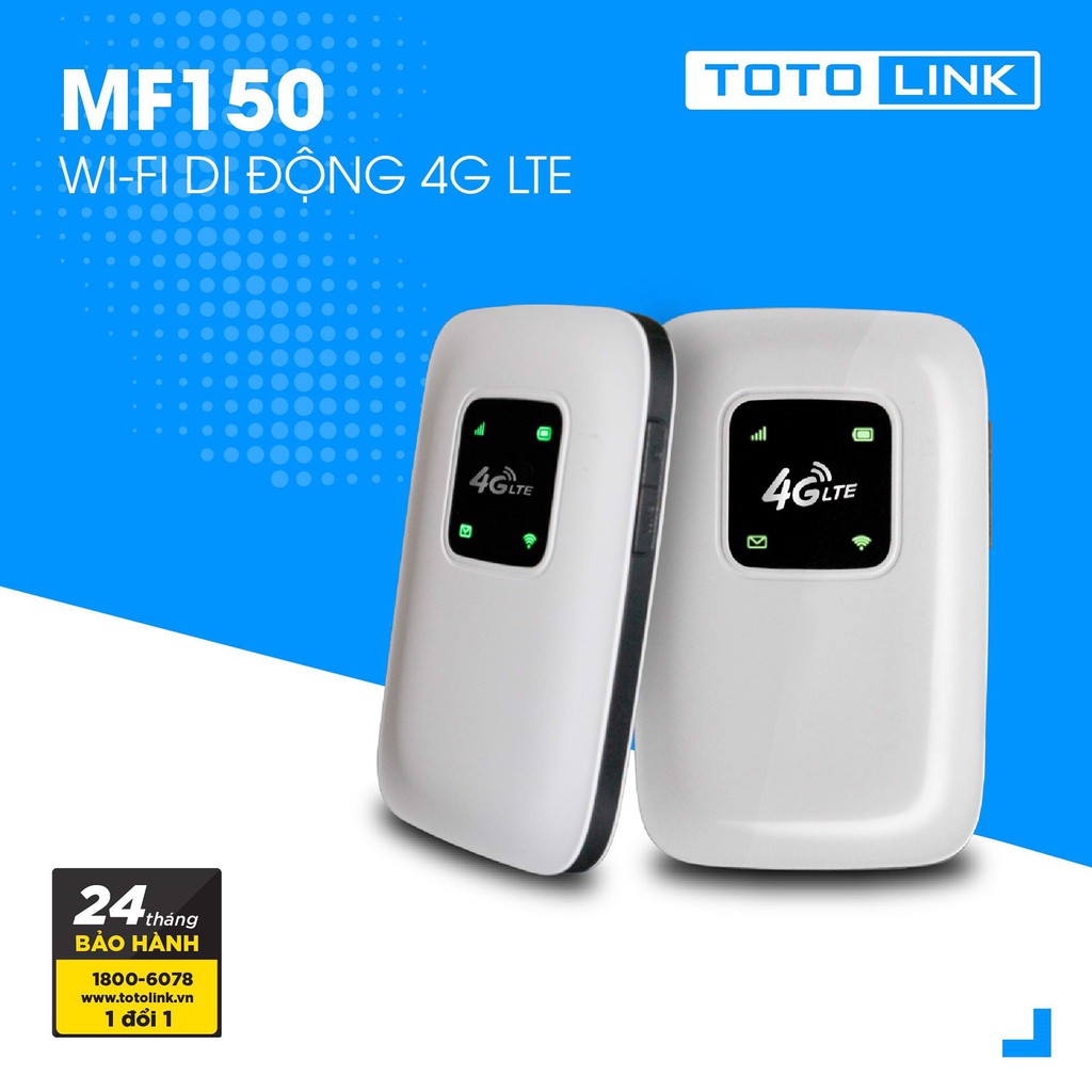 WIFI Di Động 4G LTE TotoLink MF150 (Trắng) - HÃNG PHÂN PHỐI CHÍNH THỨC