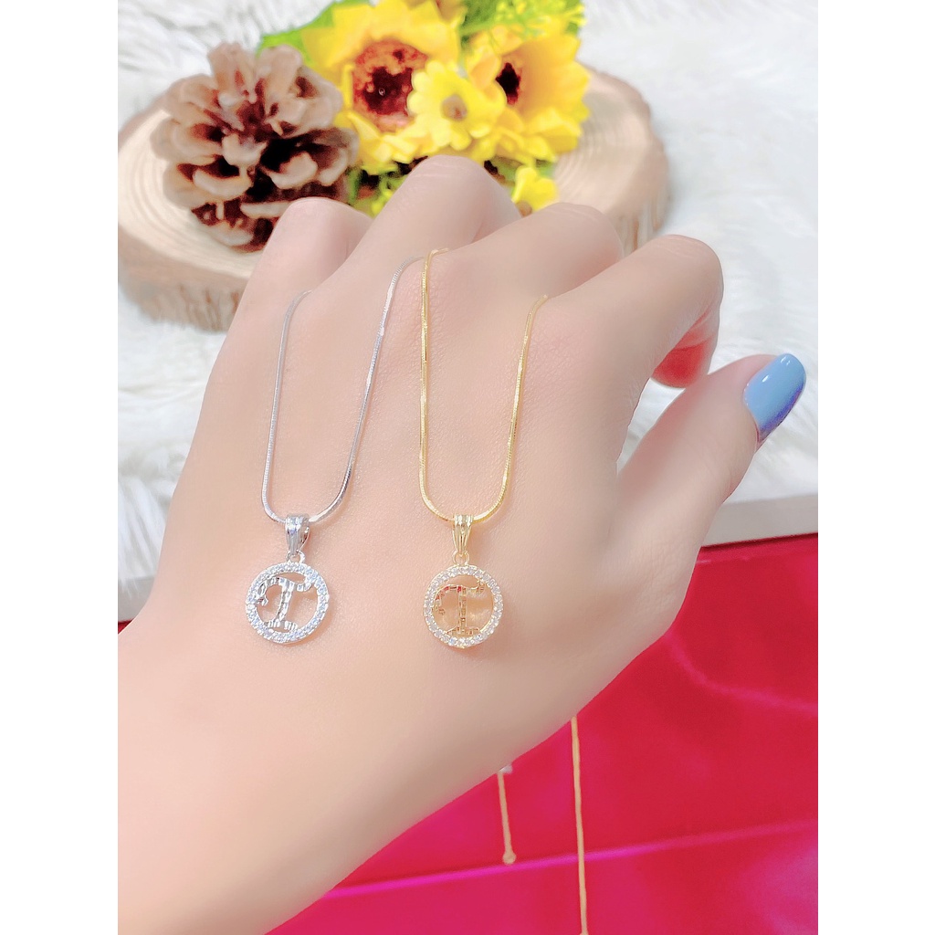 UHA - Dây chuyền kết hợp mặt chữ cái đơn giản thanh lịch dễ phối
