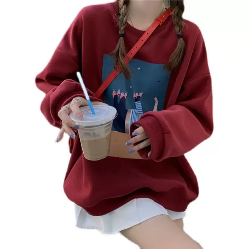 Áo hoodie nam nữ,Áo sweater nỉ nam nữ from rộng Unisex chất nỉ ngoại siêu dày dặn cổ tròn