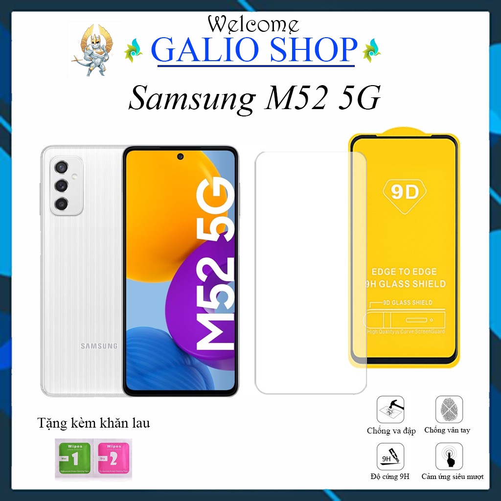 Kính cường lực Samsung M51 M52 M53 M62 5G Full màn cao cấp độ cứng 21H siêu mượt chống bám vân tay [FM]