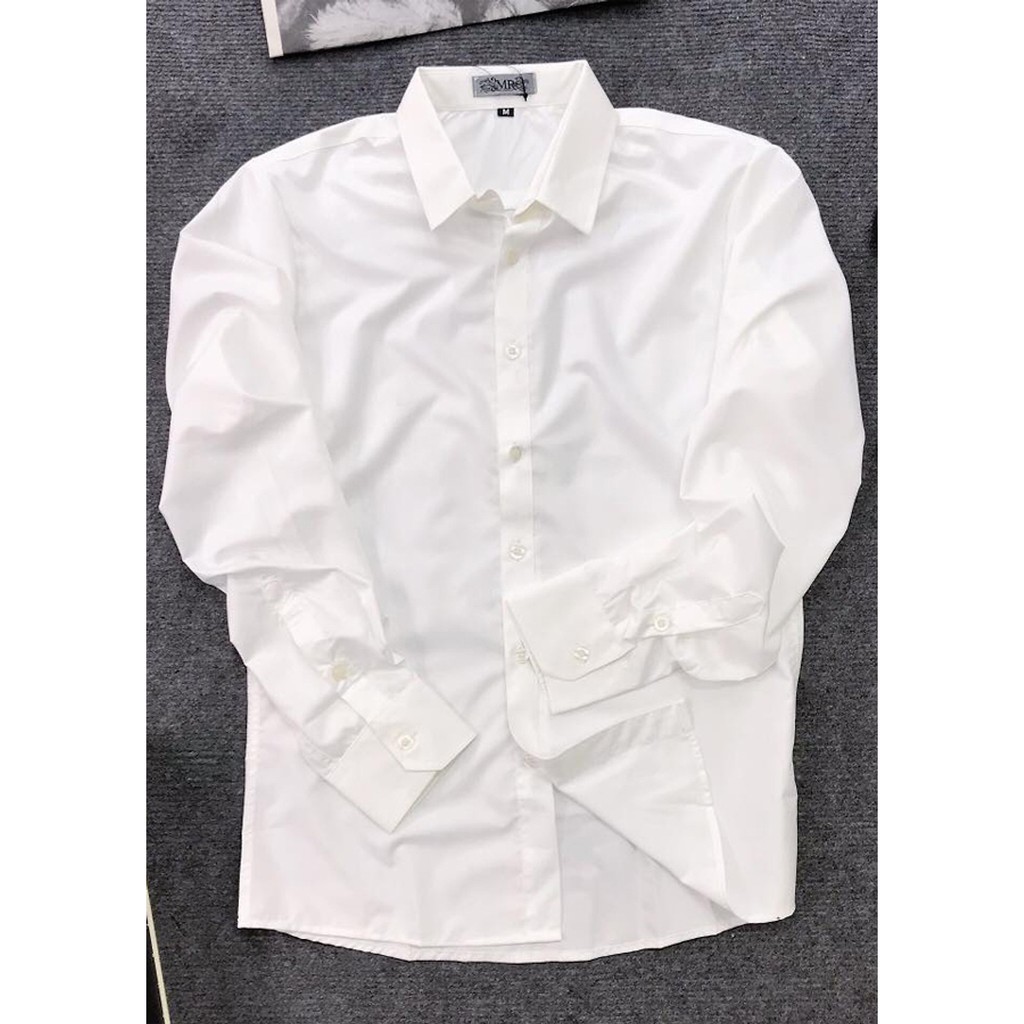 áo Sơ Mi Nam Dài Tay Màu Trắng Body Siêu Đẹp | BigBuy360 - bigbuy360.vn