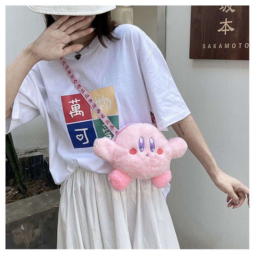 Túi đeo chéo hình thú nhồi bông Kirby đáng yêu dành cho trẻ em