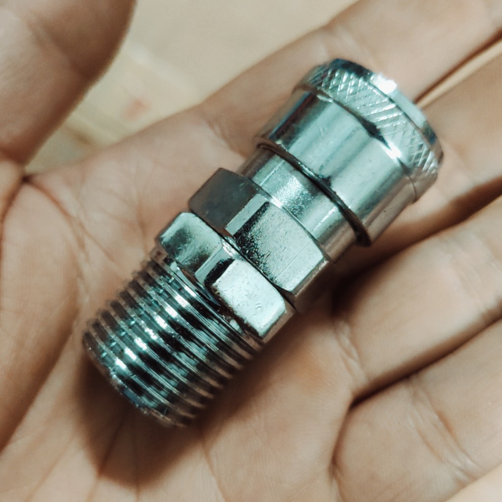 Bộ đầu nối dây hơi nhanh khí nén, Bộ nối nhanh đuôi ren ngoài 21mm